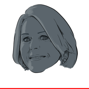 Gudrun Wasinger Porträt · Illustration: Robert Tober